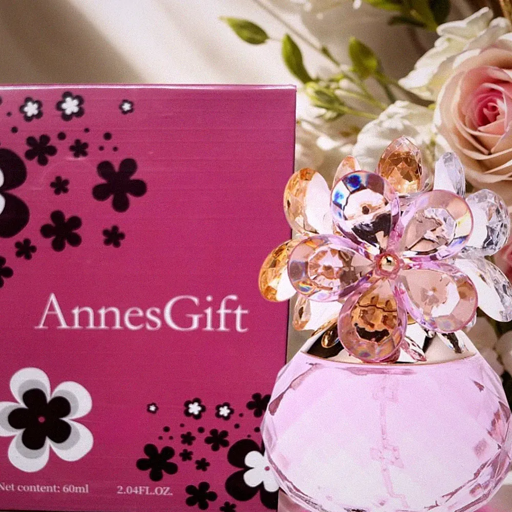 Floral Perfume, Crystal Flower Design, Fresh Fruity Fragrance, 2.04 FL OZ