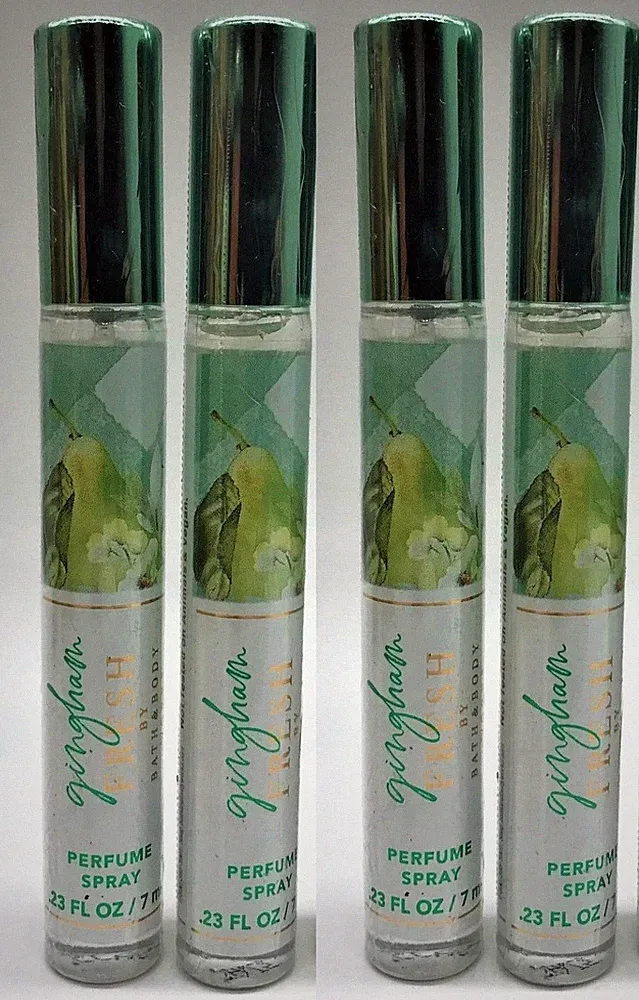 x4 Bath & Body Works GINGHAM Fresh Perfume Travel Spray 0.23 oz FOUR PACK